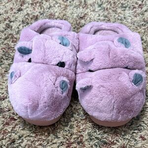 Purple hippo Plush Slippers